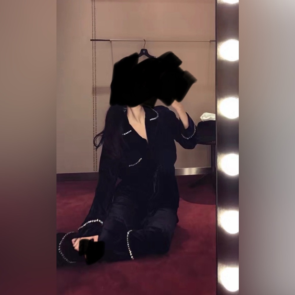 Gucci Black Velvet Blazer with Pearl Embellishments